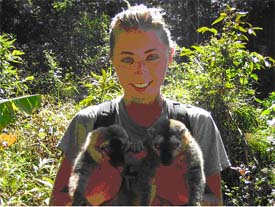 Kira Delmore with 2 Red Fronted Lemurs Kira Delmore with 2 Red Fronted Lemurs